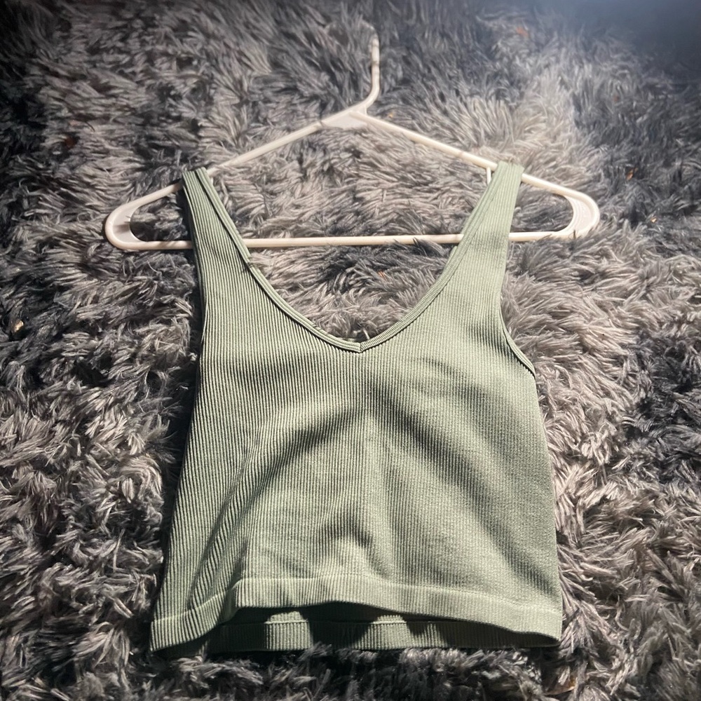 Aeropostale Light Green Ribbed Crop Top